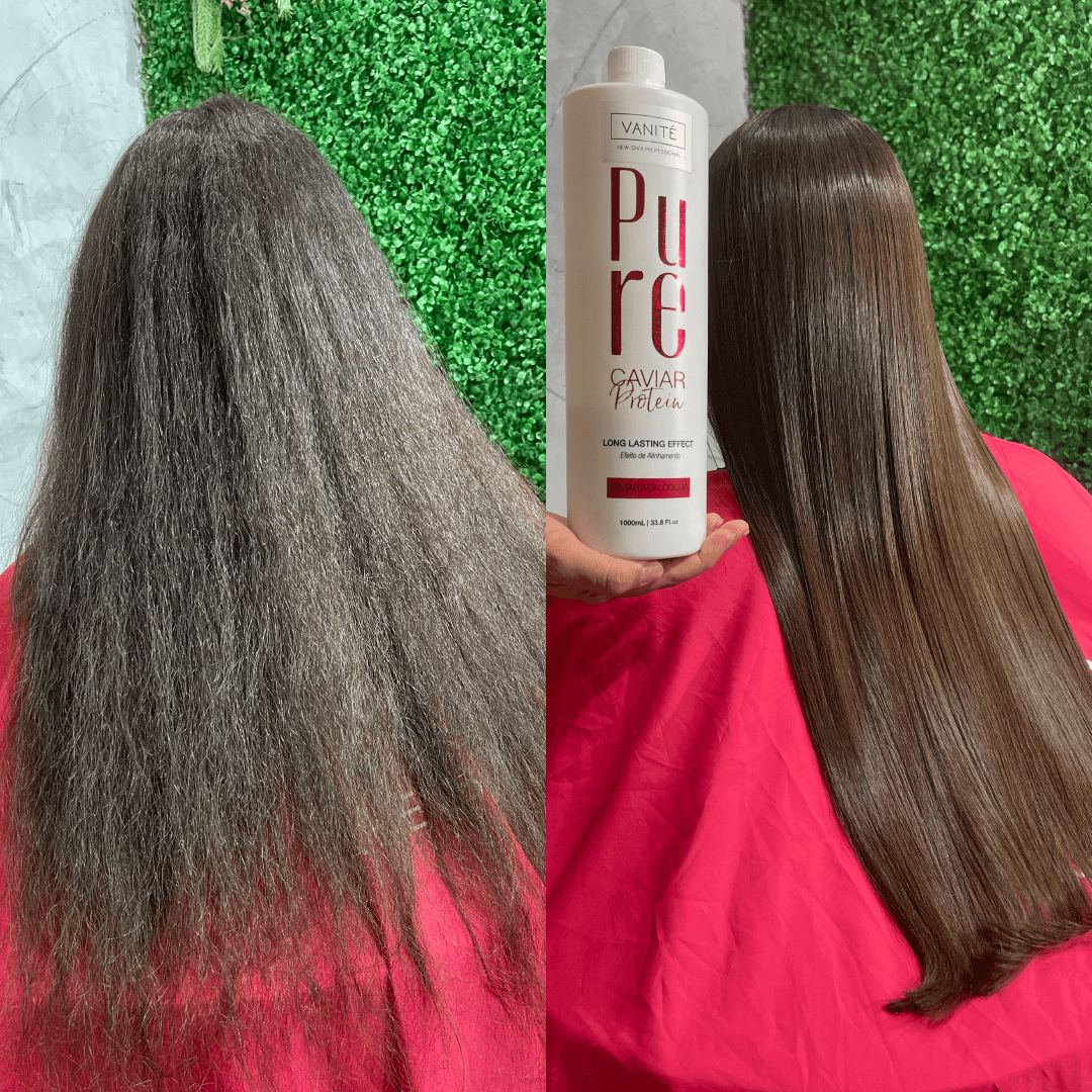 Kit - 3 Units Pure Protein | Semi Definitive Organic and Formaldehyde Free | For All Hair Types | 1000ml (33.8 fl oz) - Make Beauty International