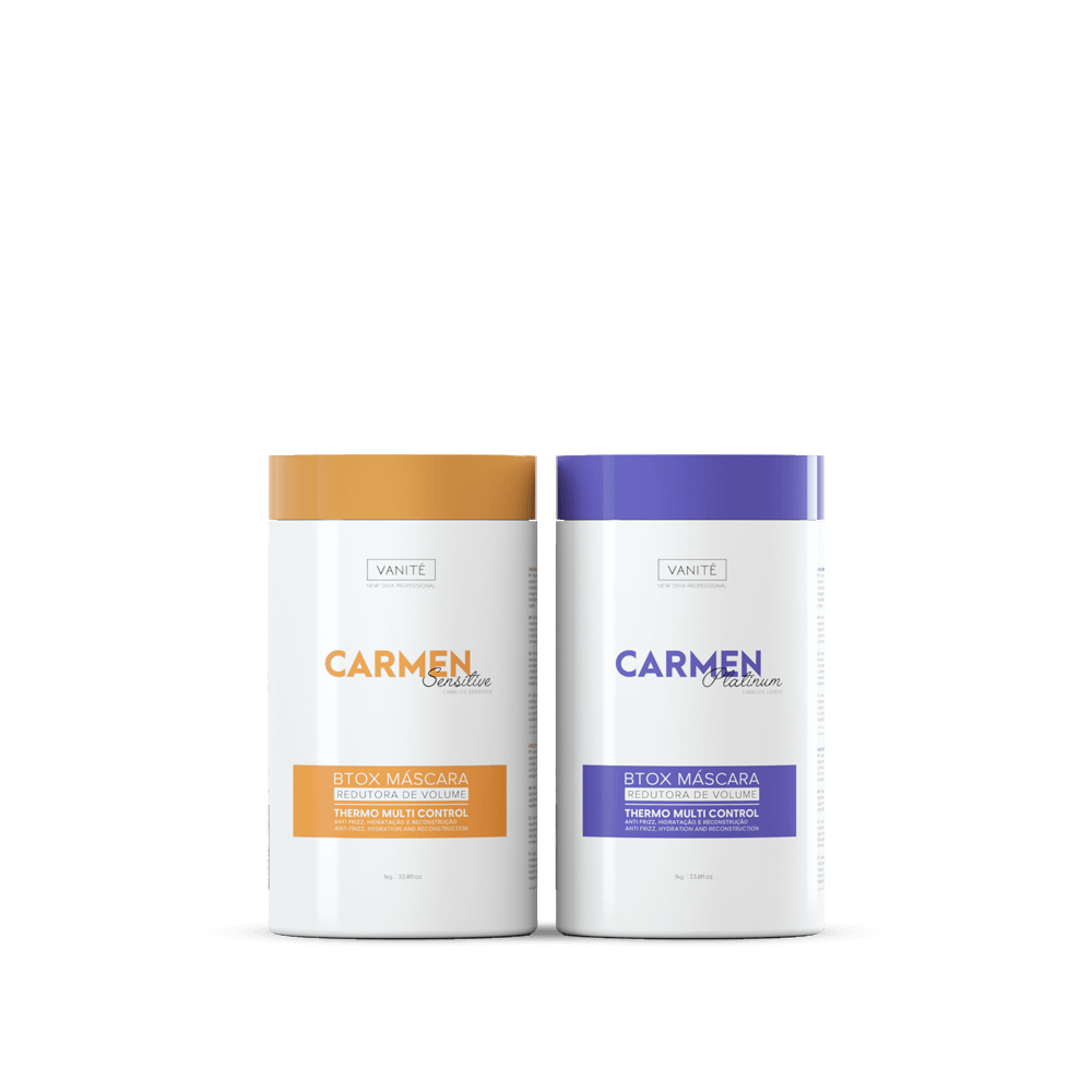 Kit - 1 Unit Btox Carmen Sensitive + 1 Unit Btox Carmen Platinum | Thermo Control Quaternized | 1kg - Make Beauty International