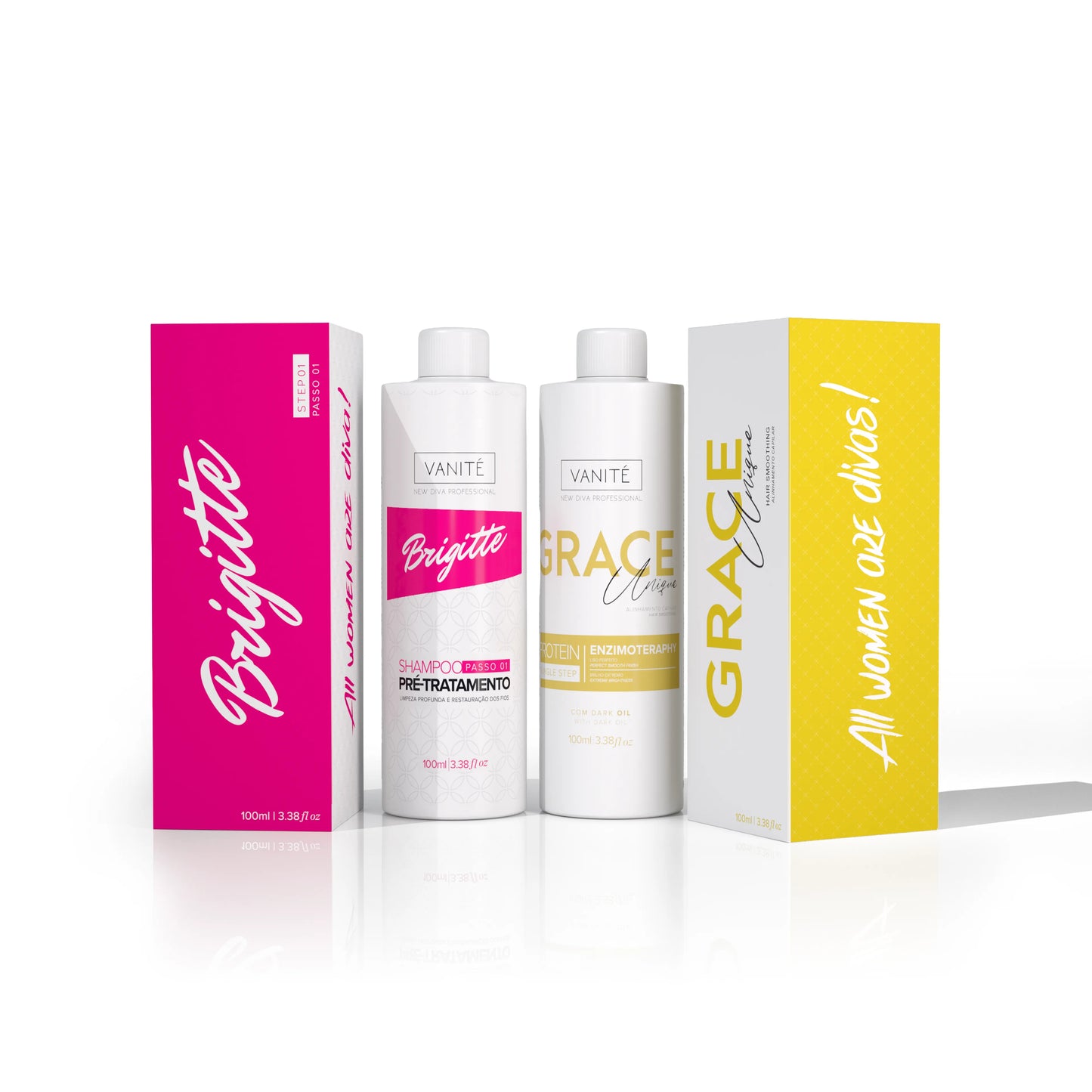 Kit - 1 وحدة Grace enzimoteraphy فريدة من نوعها + 1 وحدة Brigitte قبل المعالجة شامبو | 100 مل