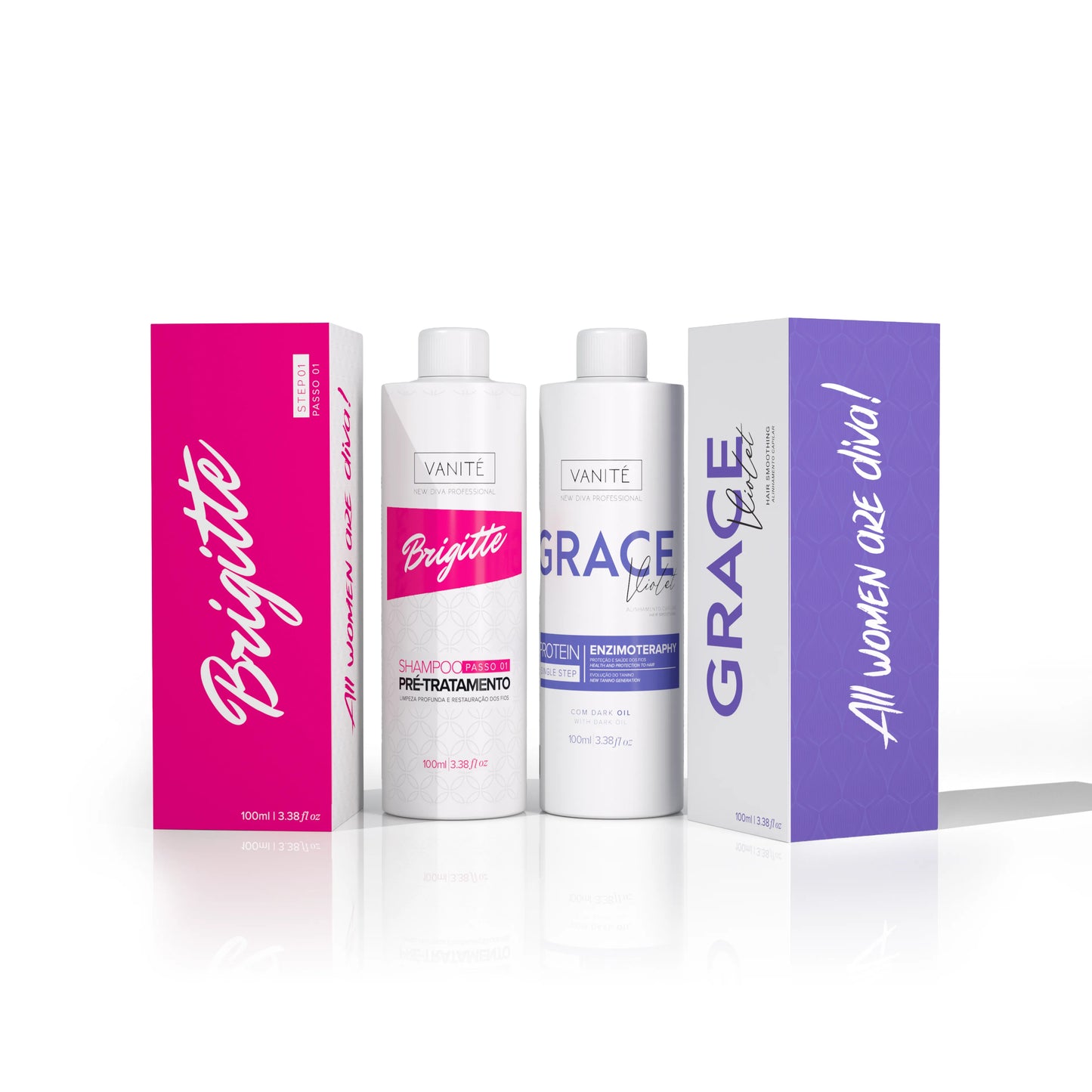Kit - 1 وحدة Grace enzimoteraphy Violet + 1 وحدة Brigitte قبل المعالجة شامبو | 100 مل