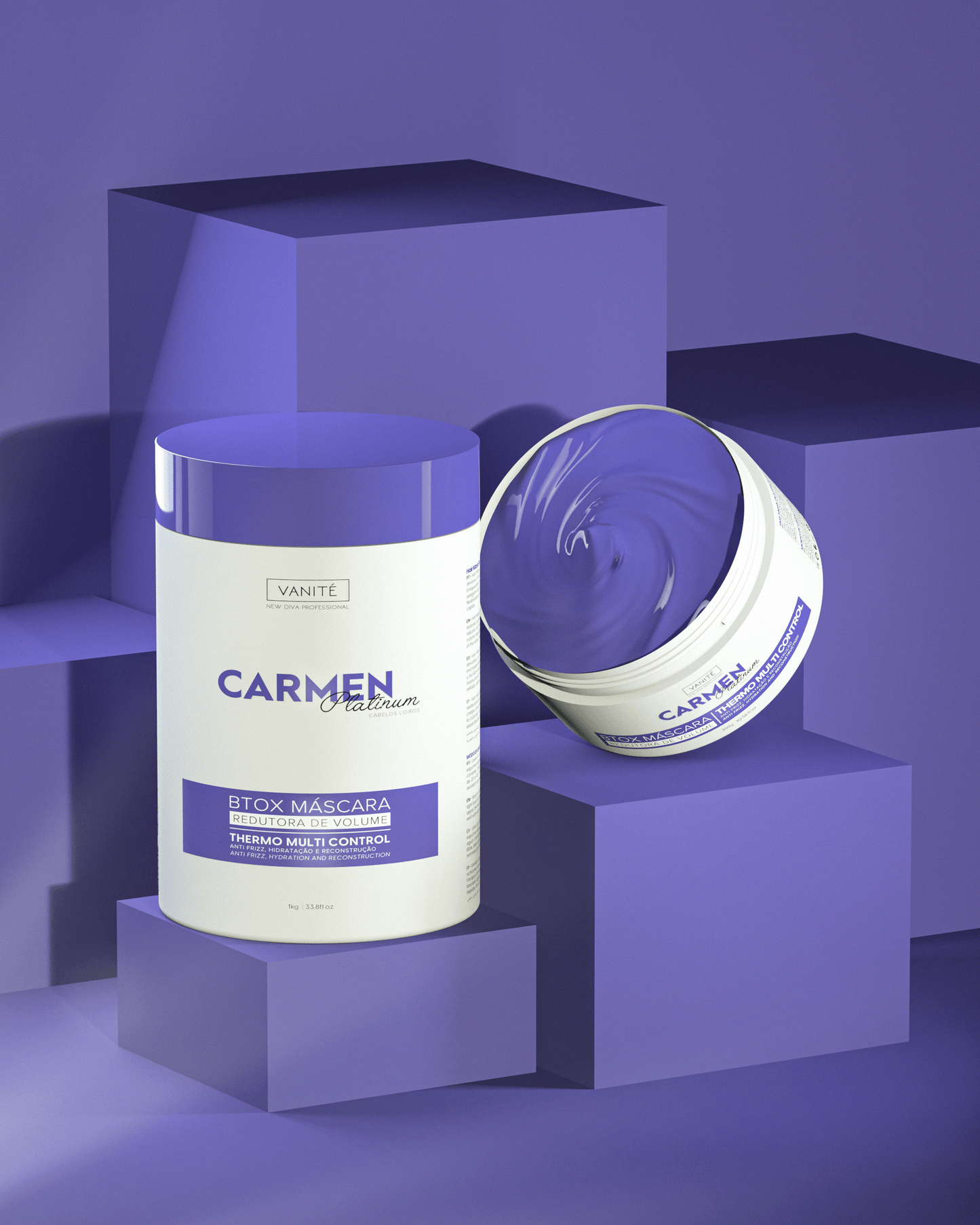 Btox Carmen Platinum | Volume Reduction and Hydration | For Blonde and Gray Hair | 1kg - Make Beauty International