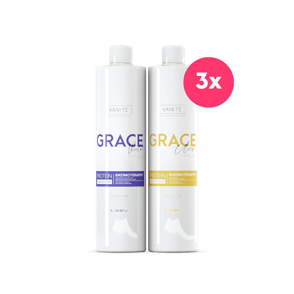 3 Units Grace Unique 1000ml + 3 Units Grace Violet 1000ml (33.8 fl oz) - Make Beauty International