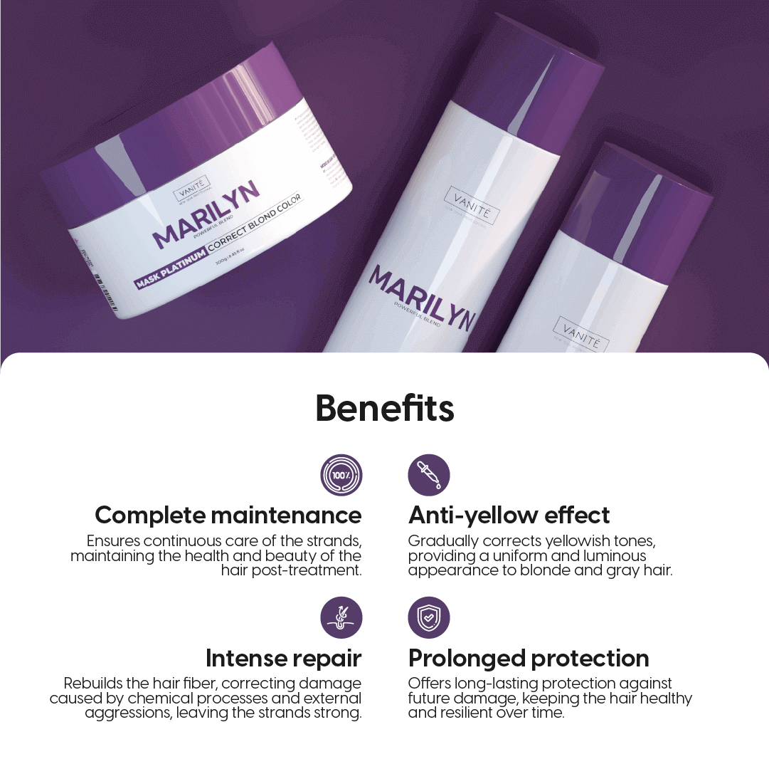 Home Care Marilyn | Shampoo + Conditioner | For Blondes and Grays | 250ml - Make Beauty International