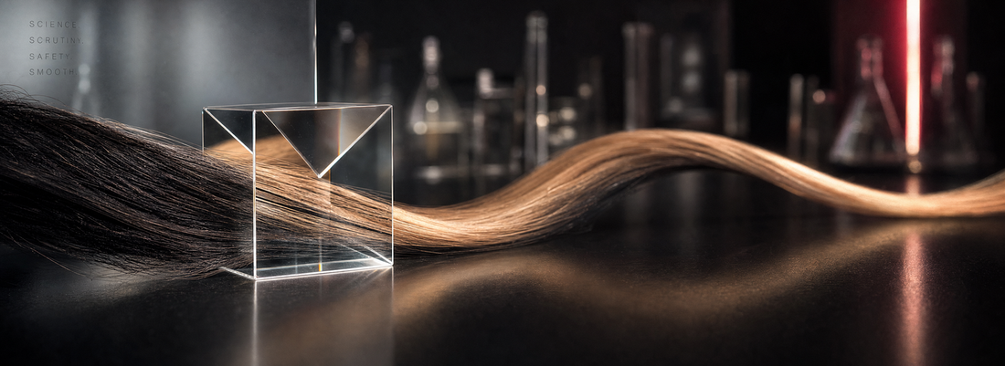 Glossy straight hair beside formaldehyde-free smoothing and conditioning products