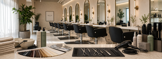 New salon launch with professional hair supplies, equipment, and formaldehyde-free treatment kits