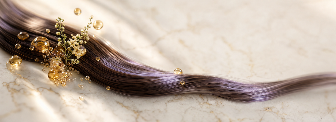Hair ampoule treatment applied to smooth shiny salon hair