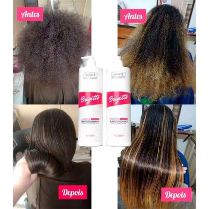 Brigitte Plástica dos Fios | Total Reduction of Volume and Frizz | For All Hair Types | 1000ml (33.8 fl oz)