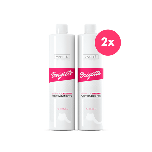 Kit - 2 units Brazilian Keratin Brigitte + 2 units Shampoo Brigitte | For All Hair Types | 1000ml