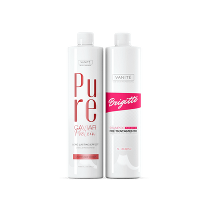 Kit Pure Protein | Semi Definitive Organic and Formaldehyde Free + Brigitte Pre-Treatment Shampoo 1000ml (33.8 fl oz)