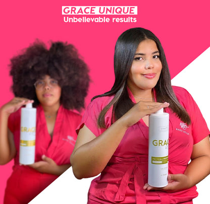 6 units Grace Unique | Straightening Without Odor and Without Burning | For All Hair Types | 1000ml (33.8 fl oz)  + Digital Access Course  + Certificate