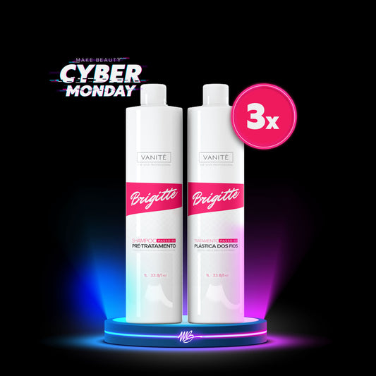 Kit - 3 eenheden Braziliaanse keratin brigitte + 3 eenheden Shampoo Brigitte | Voor alle haartypen | 1000 ml (33.8 fl oz)