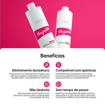 Kit - 1 ədəd braziliya keratin brigitte + 1 ədəd şampun brigitte | Bütün saç növləri üçün | 1000ml (33.8 fl oz)