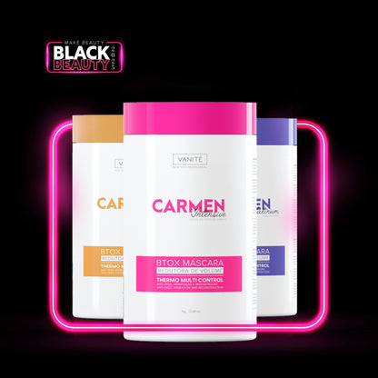 Kit - 1 Unit Btox Carmen Sensitive + 1 Unit Btox Carmen Platinum + 1 Unit Btox Carmen Itensive | Thermo Control Quaternized | 1kg