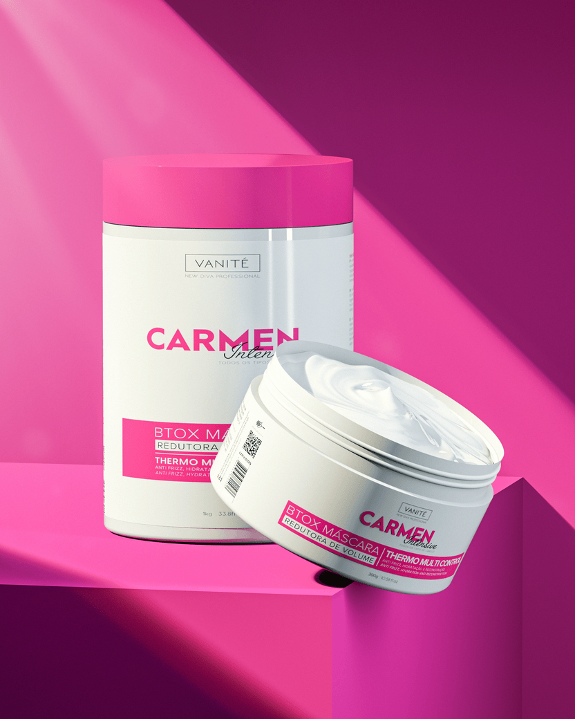 Campanha oficial Carmen Intensive com embalagem de 1 kg e textura da linha