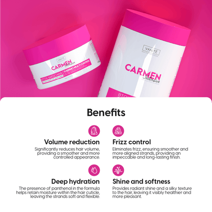 Kit - 1 Unit Btox Carmen Sensitive + 1 Unit Btox Carmen Platinum + 1 Unit Btox Carmen Itensive | Thermo Control Quaternized | 1kg