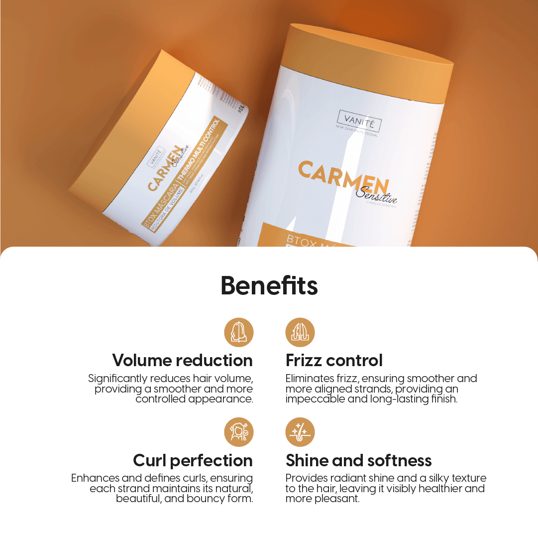 Kit - 1 Unit Btox Carmen Sensitive + 1 Unit Btox Carmen Platinum | Thermo Control Quaternized | 300g