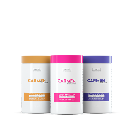 Kit - 1 Eining Btox Carmen Sensitive + 1 Eining Btox Carmen Platinum + 1 Eining Btox Carmen Itensive | Thermo Control Quaternized | 1 kg