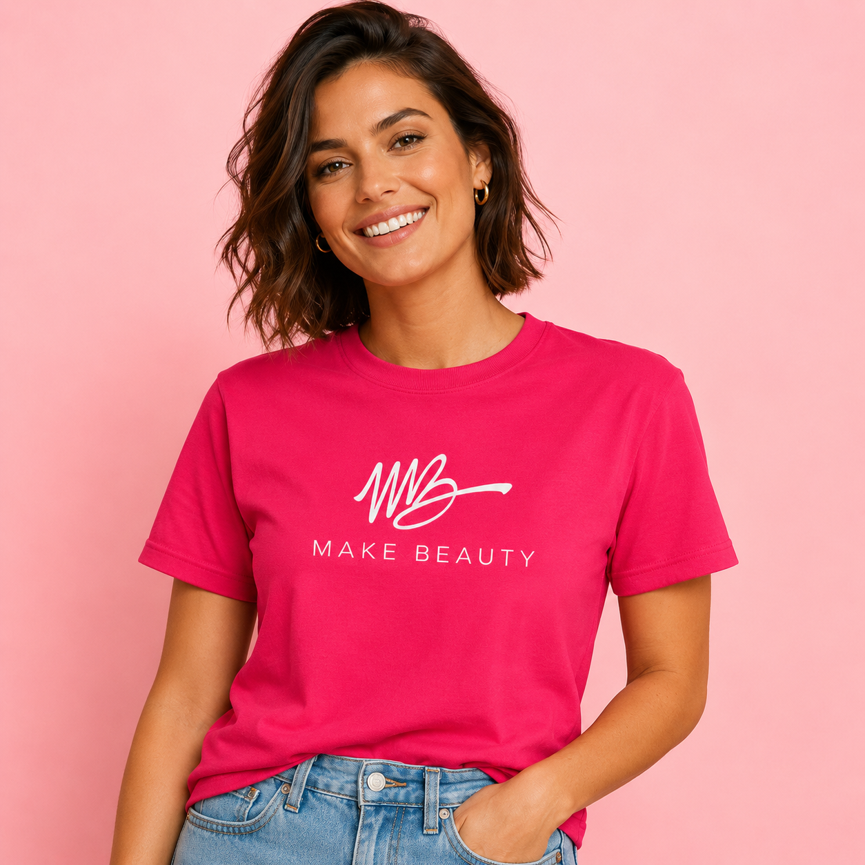 Gerðu Beauty Signature bleikan stuttermabol