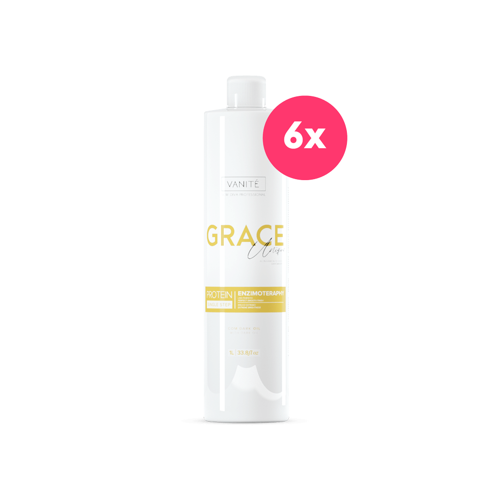 6 units Grace Unique | Straightening Without Odor and Without Burning | For All Hair Types | 1000ml