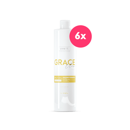 6 units Grace Unique | Straightening Without Odor and Without Burning | For All Hair Types | 1000ml (33.8 fl oz)