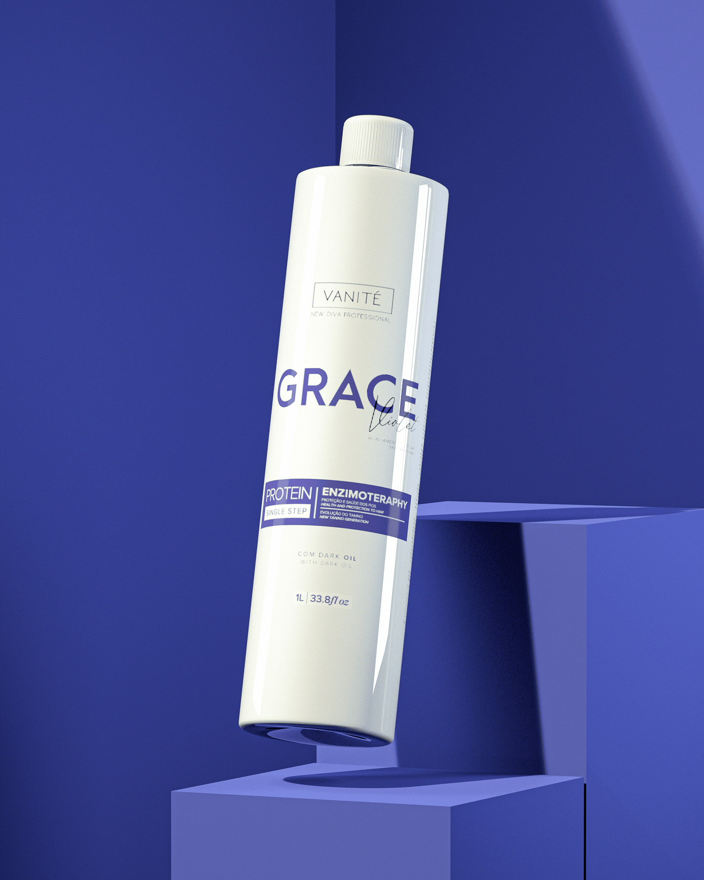 Grace Violet | Straightening Without Odor and Without Burning | For Blondes and Grays | 1000ml (33.8 fl oz)