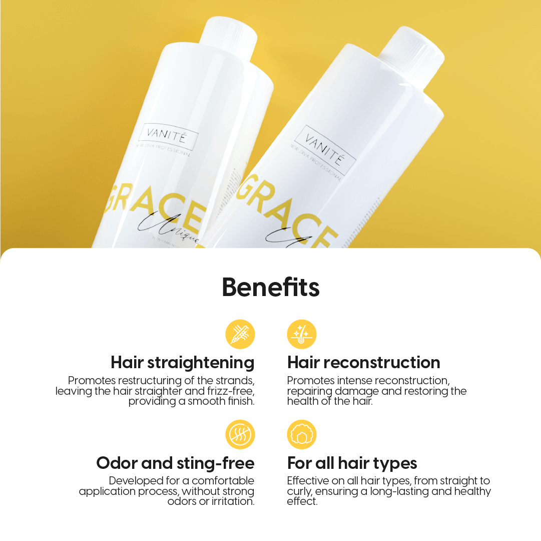 Grace Unique | Straightening Without Odor and Without Burning | For All Hair Types 100ml