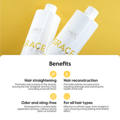 Grace Unique | Straightening Without Odor and Without Burning | For All Hair Types 100ml