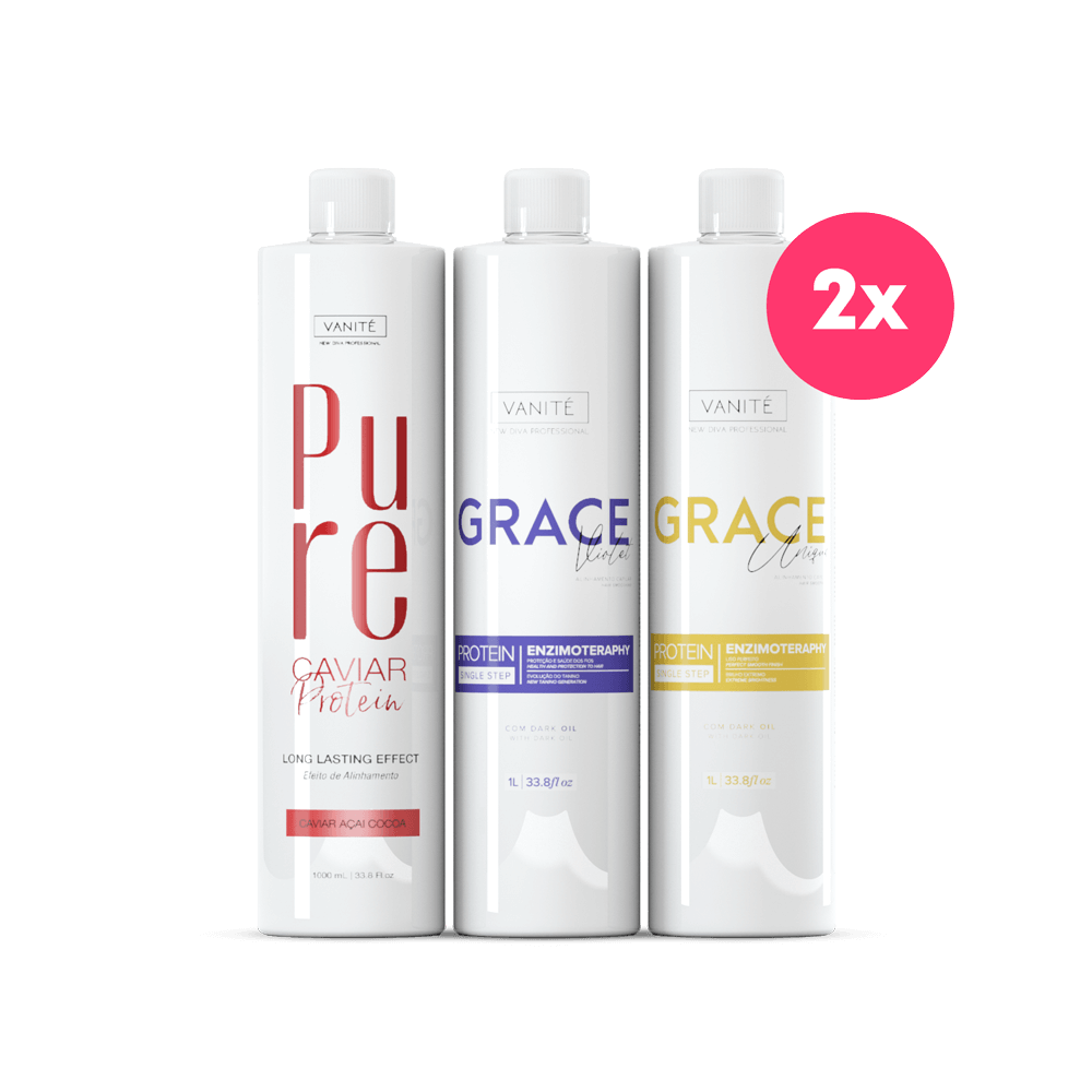 2 Grace Unique 1000ml + 2 Grace Violet 1000ml + 2 Pure Caviar 1000ml