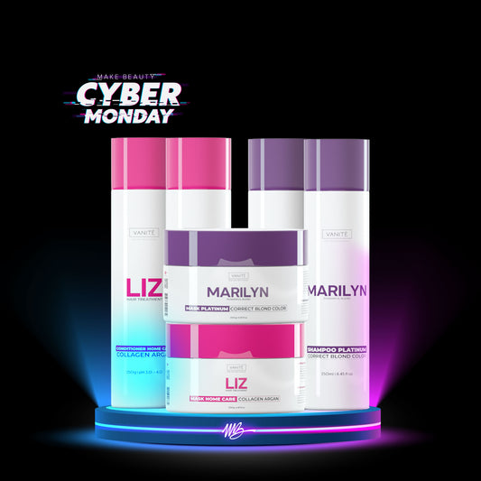 Kit van 3 eenheden Thuiszorg Liz + Kit van 3 eenheden Thuiszorg Marilyn | 6 shampoos + 6 conditioners + 6 maskers