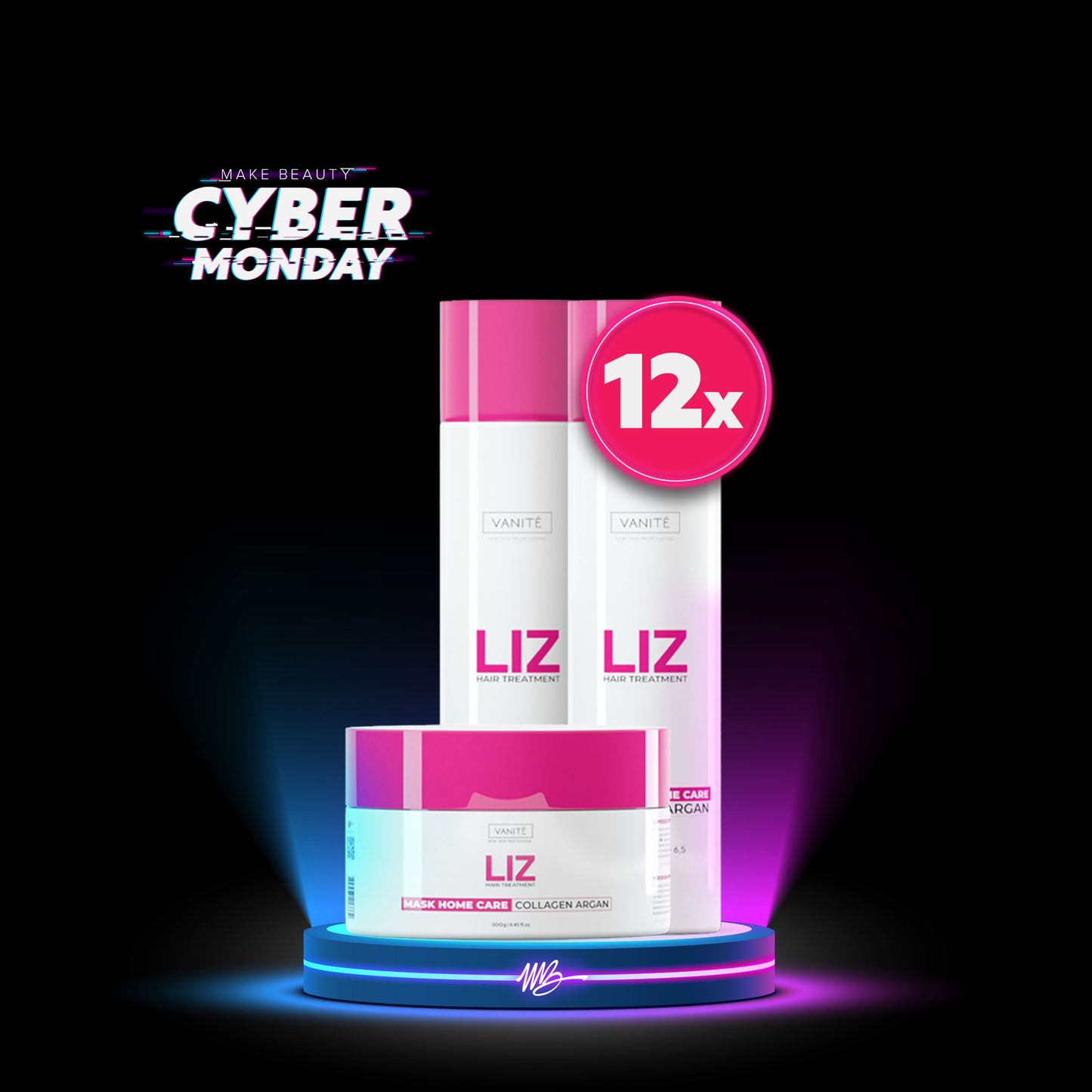 Kit - 12 Units Home Care Liz | 12 Shampoos + 12 Conditioners + 12 Masks | For All Hair Types