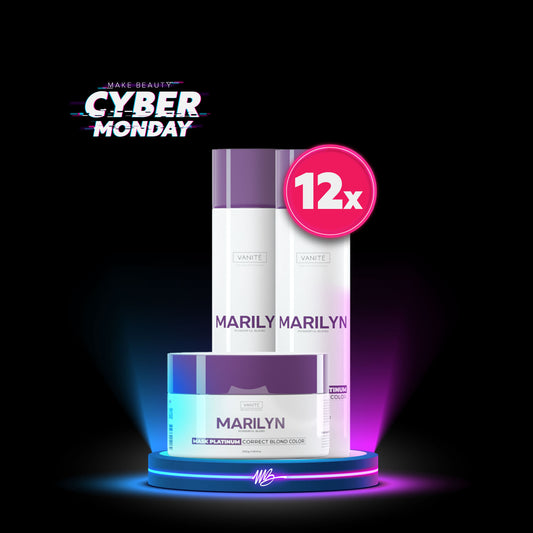 Kit - 12 stuks Home Care Marilyn | 12 Shampoos + 12 Conditioners + 12 Maskers | Voor blondines en grijzen