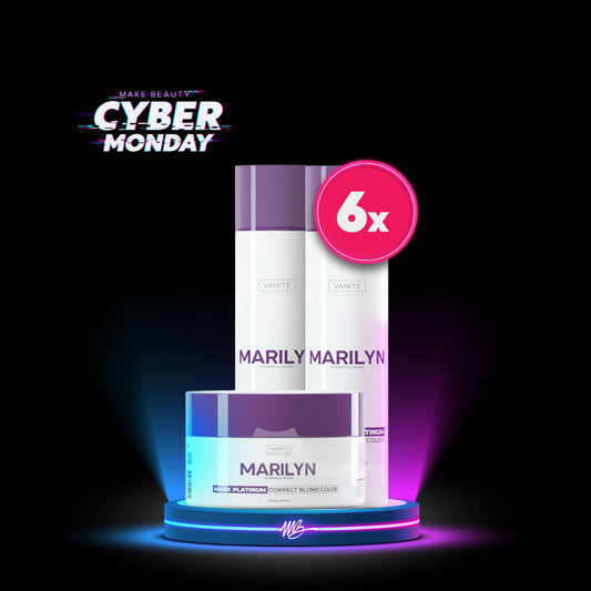 Kit - 6 Eenheden Home Care Marlyn | 6 Shampoos + 6 Conditioners + 6 Maskers | Voor Blondines en Grijzen