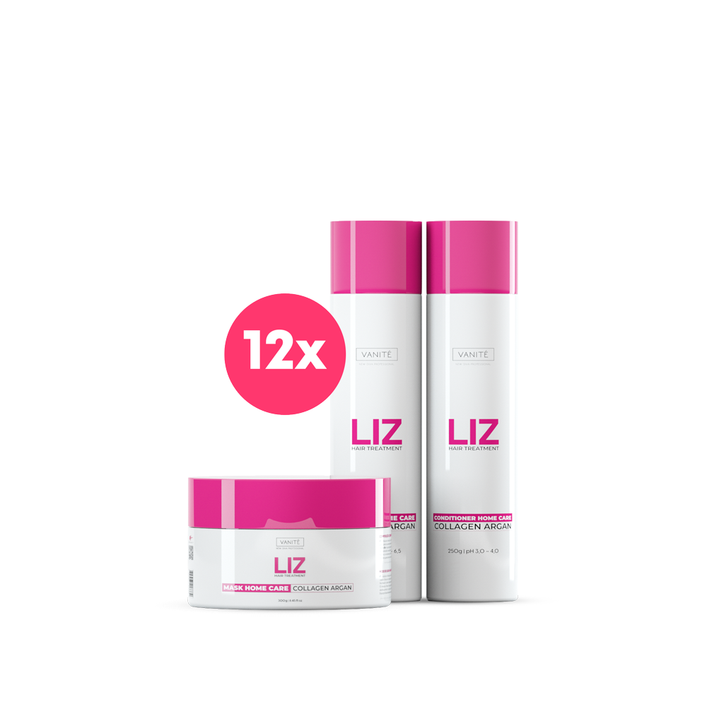 Kit - 12 Units Home Care Liz | 12 Shampoos + 12 Conditioners + 12 Masks | For All Hair Types