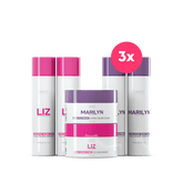3 Units Kit Home Care Liz + 3 Units Kit Home Care Marilyn | 6 Shampoos + 6 Conditioners + 6 Masks - Make Beauty International