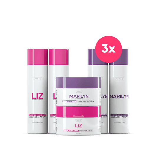 3 Units Kit Home Care Liz + 3 Units Kit Home Care Marilyn | 6 Shampoos + 6 Conditioners + 6 Masks