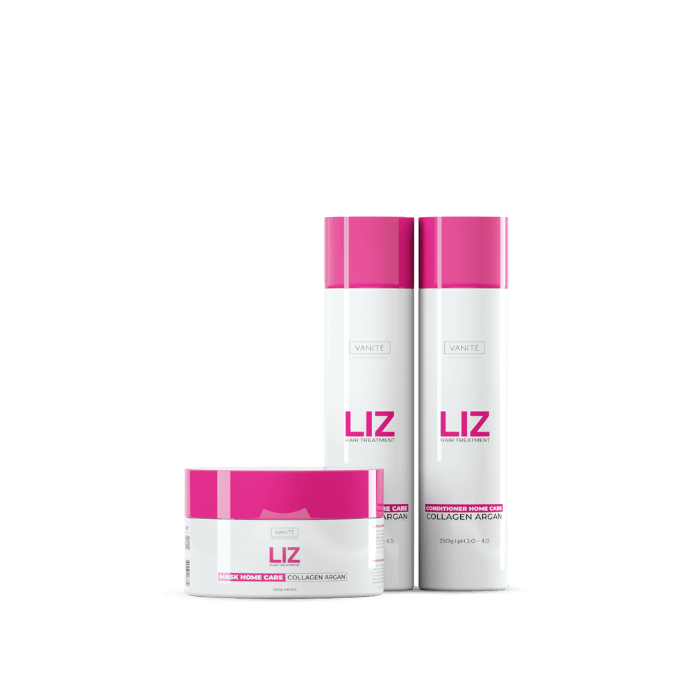 Kit Liz com shampoo de 250 g, condicionador de 250 g e máscara de 300 g