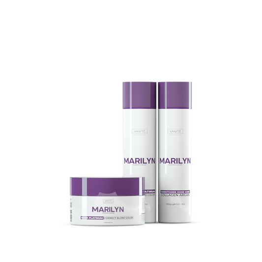 Kit Home Care Marilyn | 01 Shampoo 200ml + 01 Conditioner 200ml + 01 Mask 300g | For Blondes and Grays