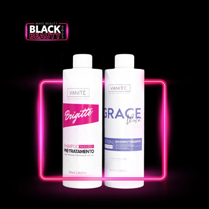 Kit - 1 وحدة Grace enzimoteraphy Violet + 1 وحدة Brigitte قبل المعالجة شامبو | 100 مل