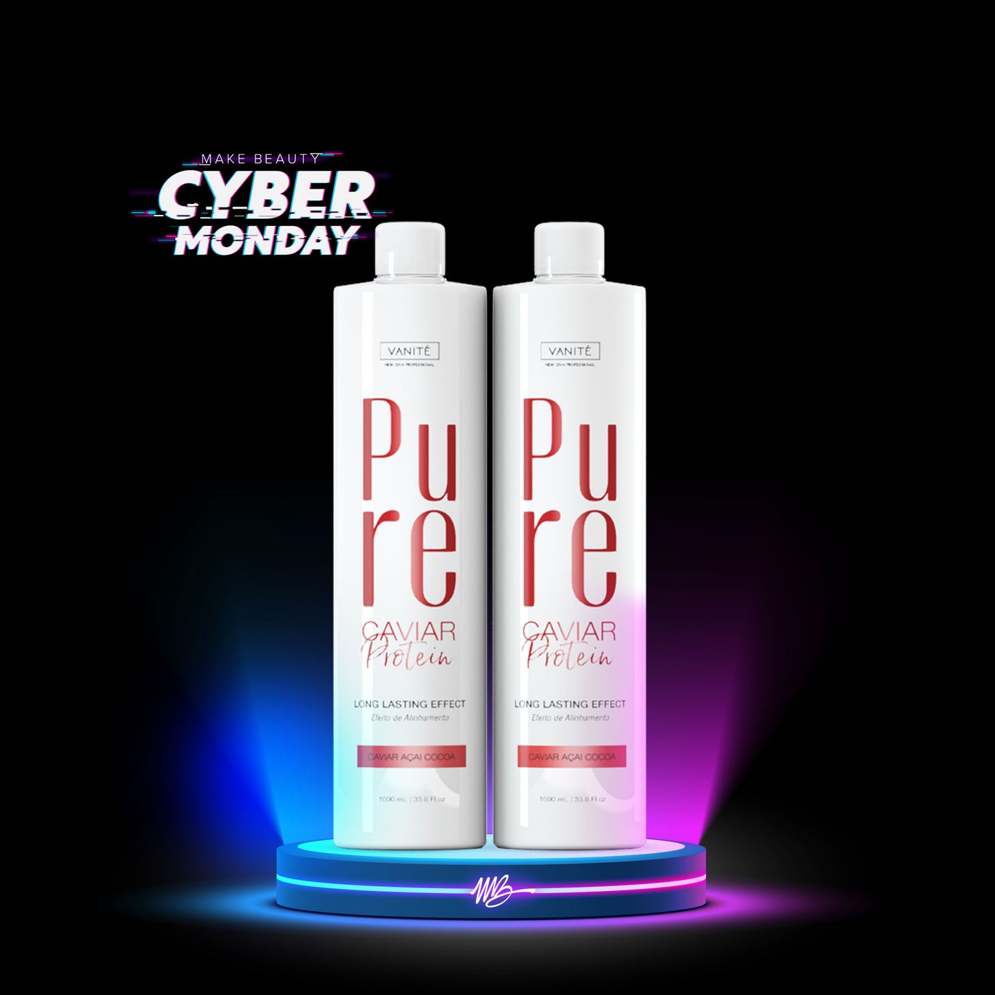 Kit - 2 Units Pure Protein | Semi Definitive Organic and Formaldehyde Free | For All Hair Types | 1000ml (33.8 fl oz)