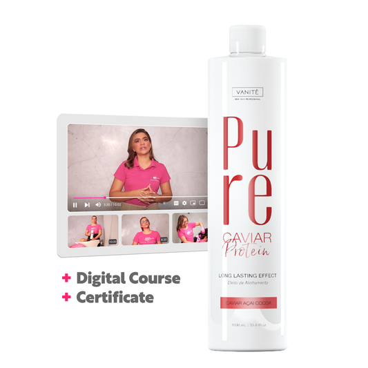 Pure Protein | Semi Definitive Organic and Formaldehyde Free | For All Hair Types | 1000ml (33.8 fl oz) + Digital Access Course  + Certificate