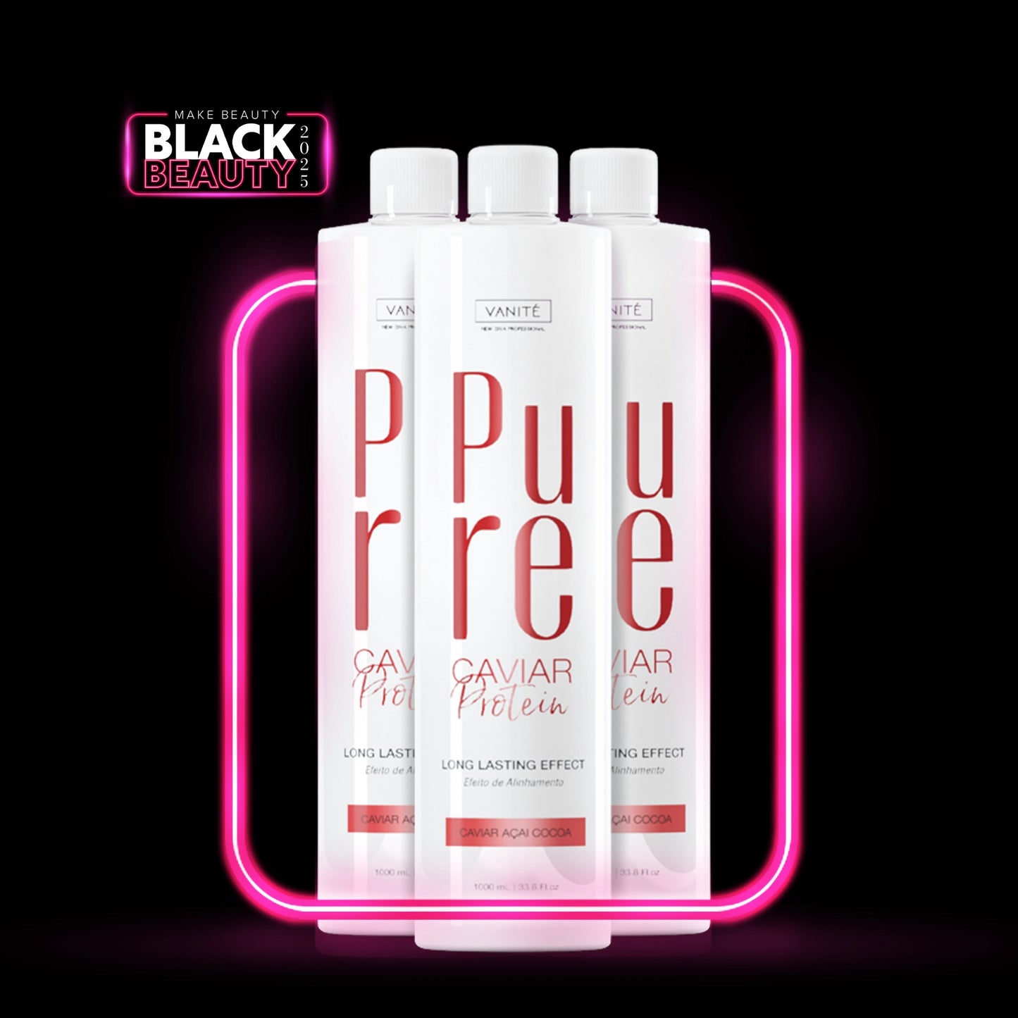 Kit - 3 Units Pure Protein | Semi Definitive Organic and Formaldehyde Free | For All Hair Types | 1000ml (33.8 fl oz)