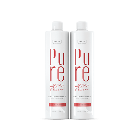 Kit - 2 Units Pure Caviar Protein | Semi Definitive Organic and Formaldehyde Free | For All Hair Types | 1000ml