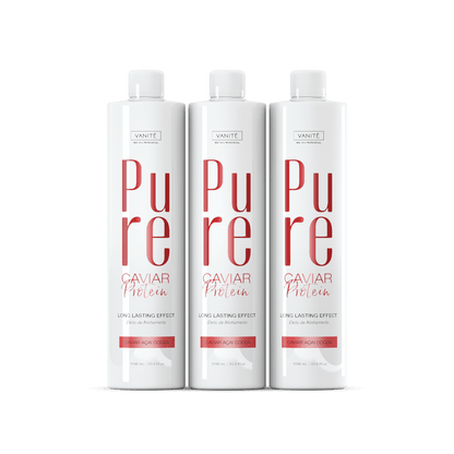 Kit - 3 Units Pure Protein | Semi Definitive Organic and Formaldehyde Free | For All Hair Types | 1000ml (33.8 fl oz)