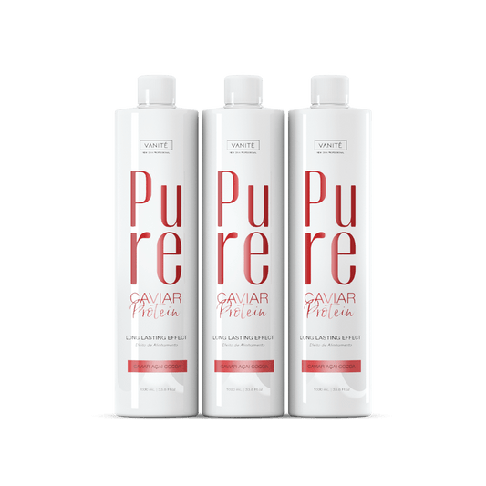 Kit - 3 Units Pure Protein | Semi Definitive Organic and Formaldehyde Free | For All Hair Types | 1000ml (33.8 fl oz)
