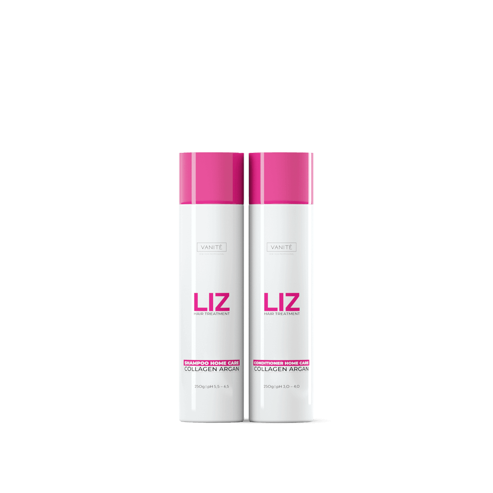 Dupla oficial Liz com um shampoo e um condicionador