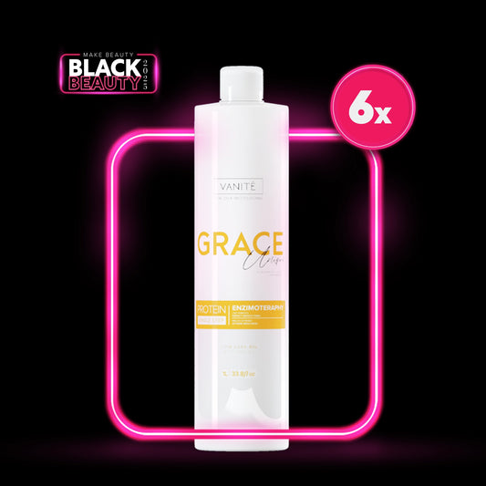 6 unidades Grace Unique | Enderezado sin olor y sin quemar | Para todos los tipos de cabello | 1000ml (33.8 fl oz)