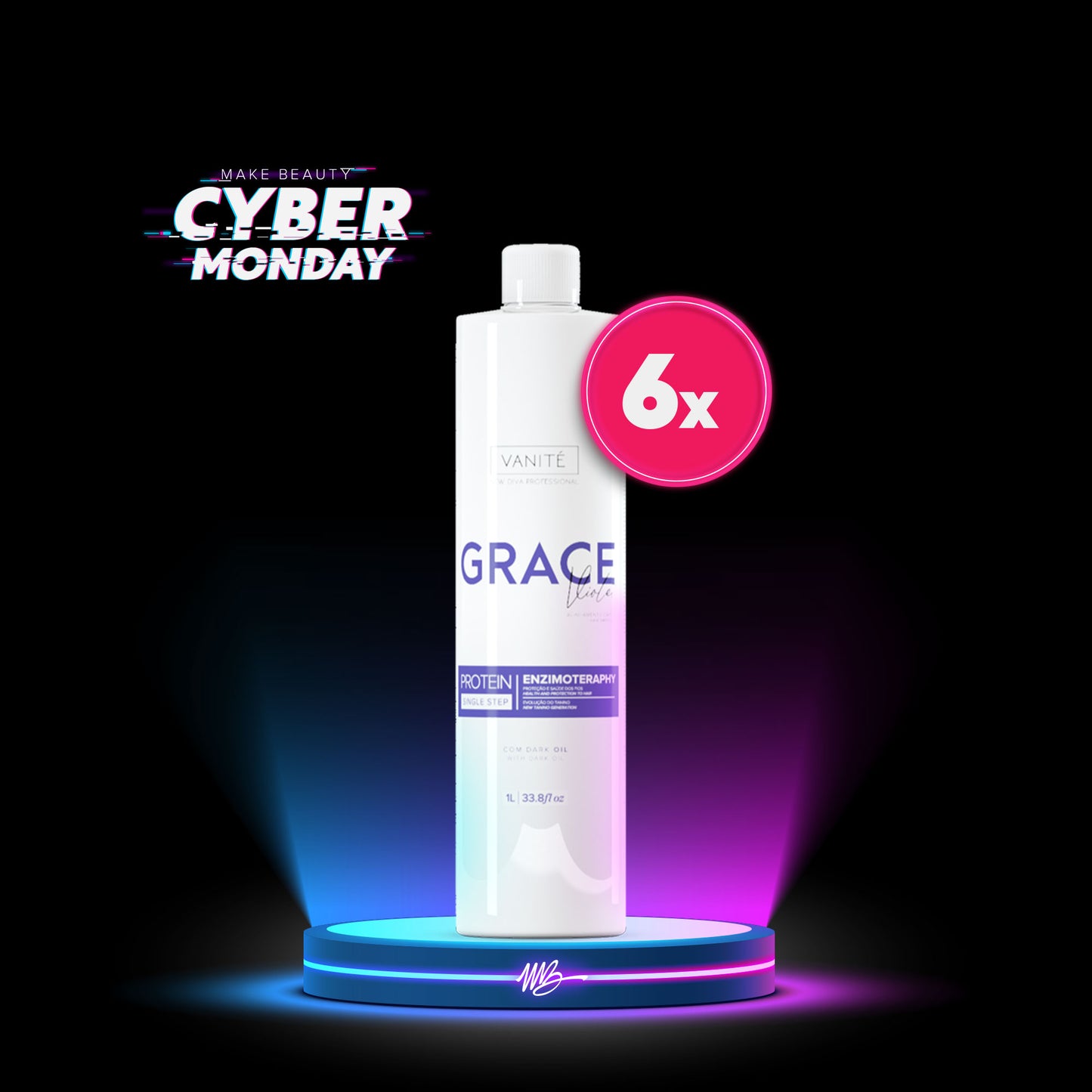 6 Units Grace Enzimoteraphy Violet 1000ml (33.8 fl oz)