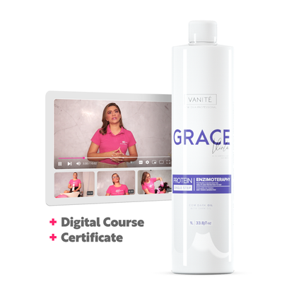 Grace Violet | Straightening Without Odor and Without Burning | For Blondes and Grays | 1000ml (33.8 fl oz) + Digital Access Course  + Certificate