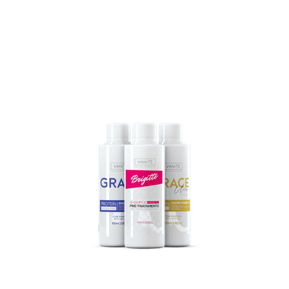 Kit - 1  unit Grace Enzimoteraphy Unique + 1  unit Grace Enzimoteraphy Violet + 1 unit Brigitte Pre-Treatment Shampoo | 100ml