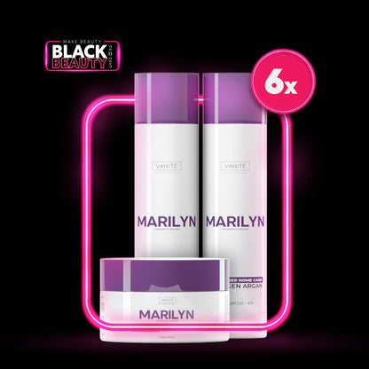 Kit - 6 Units Home Care Marlyn | 6 Shampoos + 6 Conditioners + 6 Masks | For Blondes and Grays